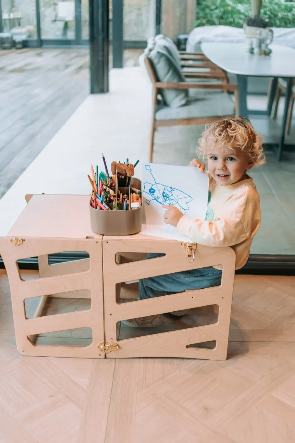 Best Modulair kidsmeubel | Keukenkruk | Bureau | Glijbaan Houten Speelgoed|Educatief Speelgoed