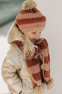 Muts cosy striped knitted | 7-10 jaar | Haaraccessoires