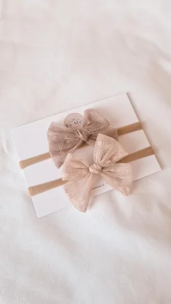 Hot Newborn haarbandje Little Valerie | Sand | By Mev Haaraccessoires|Haaraccessoires