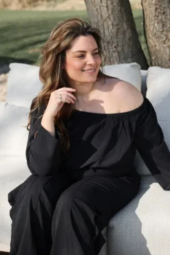 Best Off-shoulder blouse Montana | Black | DAMES Co-ords|Blouses