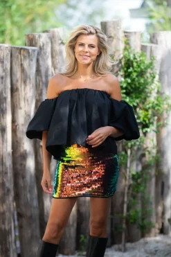 New Off-shoulder top Idra | Zwart DAMES Tops