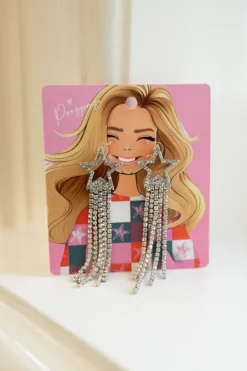 Sale Oorbellen Clara glittersterren | Zilver DAMES Sieraden