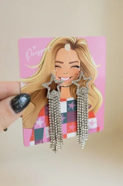 Sale Oorbellen Clara glittersterren | Zilver DAMES Sieraden