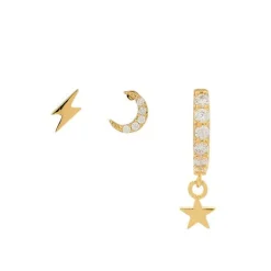 Oorbellen set Juna | Silver/gold | DAMES Sieraden