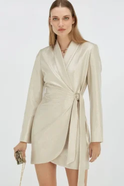 Overslagjurk Bonita | Silver | DAMES Jurken