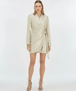 Overslagjurk Bonita | Silver | DAMES Jurken