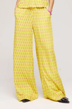 Online Pants Alexis | Hearts bouquet lime | Harper & Yve DAMES Broeken