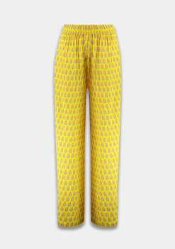 Online Pants Alexis | Hearts bouquet lime | Harper & Yve DAMES Broeken