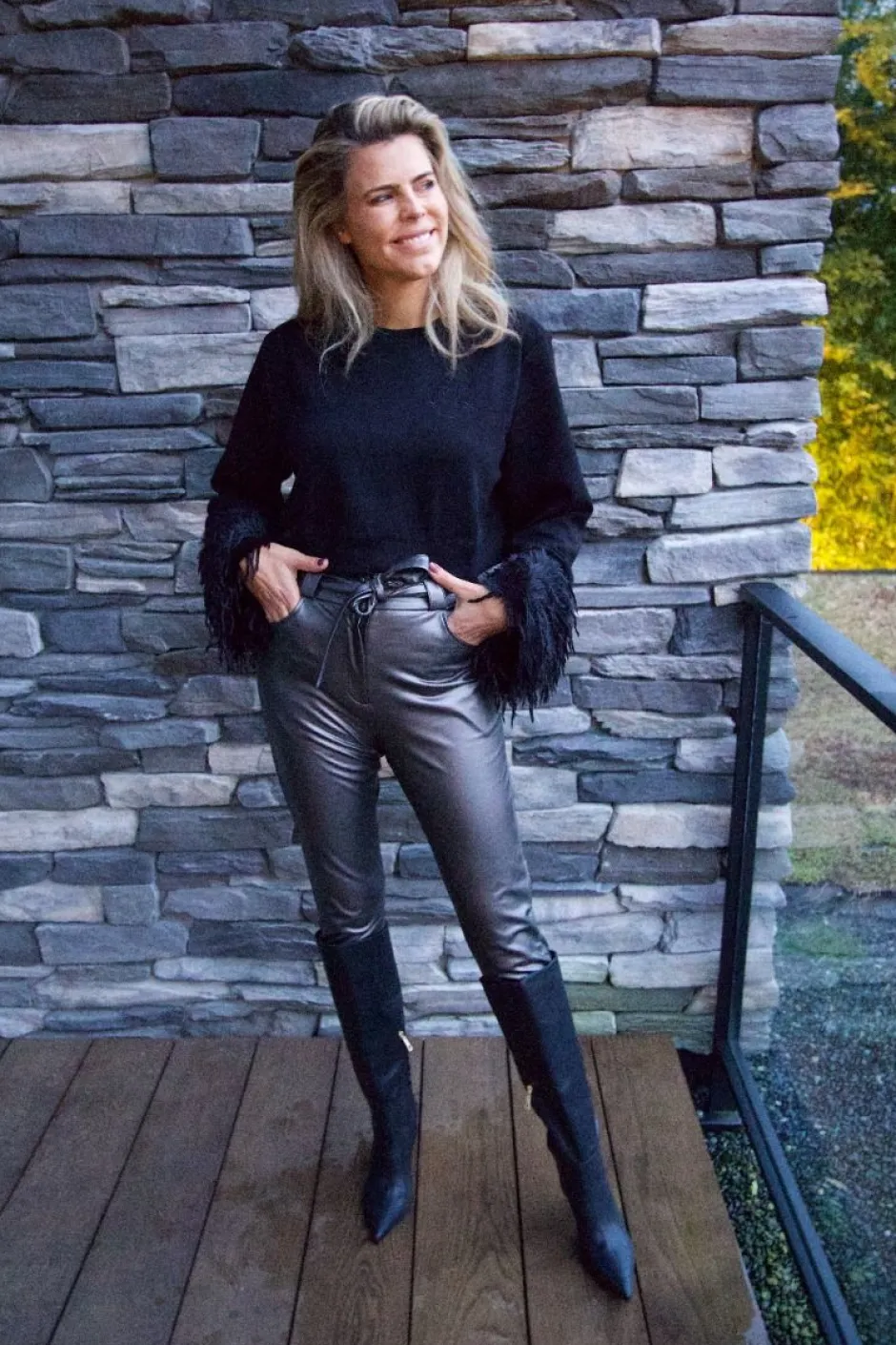 New Pants Anna-Mae vegan leather | Titanium bronze | DAMES Broeken|Snøpskes