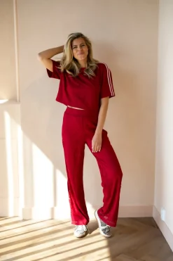 New Pants Nova | Bordeaux | DAMES Co-ords|Broeken