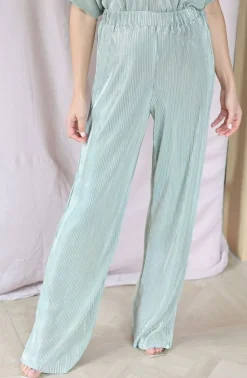 Best Pants Plissé | Sparkling mojito | DAMES Co-ords|Broeken