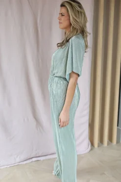 Best Pants Plissé | Sparkling mojito | DAMES Co-ords|Broeken