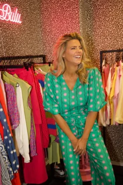 Hot Pants Veerle | Green print | DAMES Co-ords|Broeken