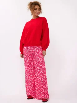 Best Pants Veerle | Pink flower | DAMES Co-ords|Broeken