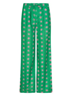 Pants Veerle extra lang | Green print | DAMES Co-ords|Broeken