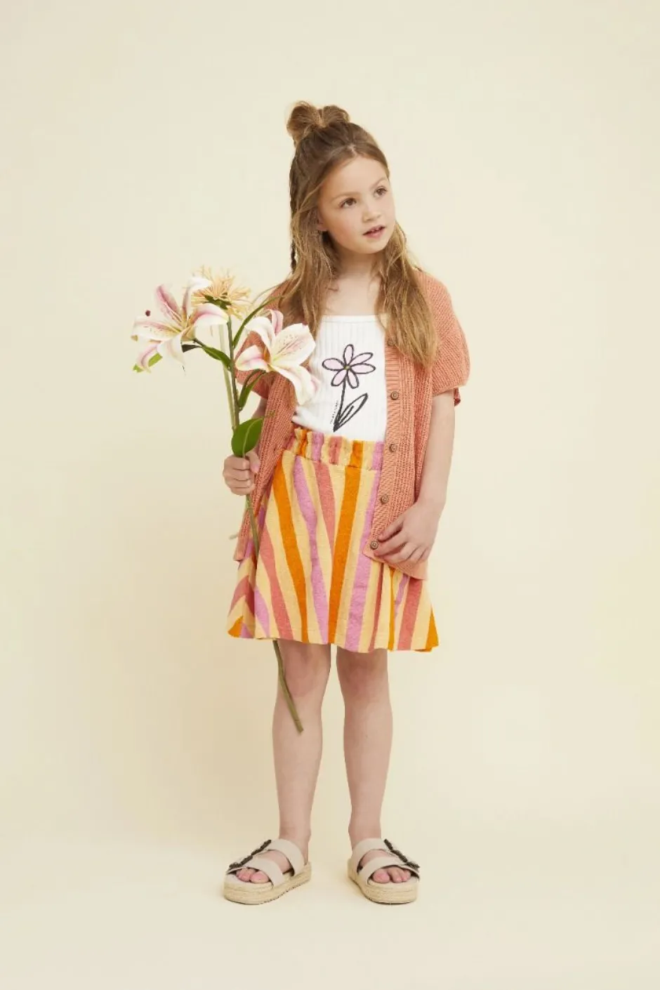 Clearance Paperbag skirt stripes | Nectarine | Sproet & Sprout DAMES Rokken|Rokken