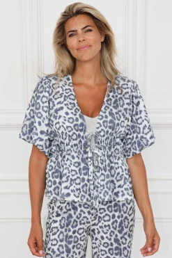 Sale Puffed shoulder blouse Poppy | Leopard | DAMES Co-ords|Blouses