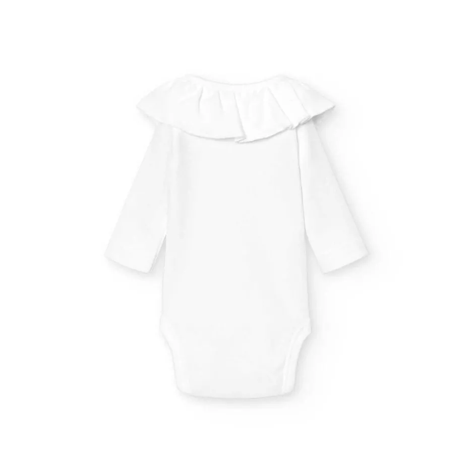 Clearance Romper Loet | Volantkraag wit | Lange mouwen | Babidu Rompers
