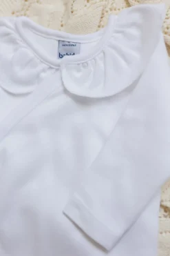 Clearance Romper Loet | Volantkraag wit | Lange mouwen | Babidu Rompers