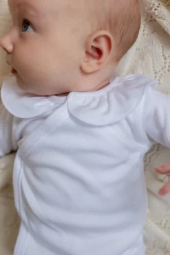 Clearance Romper Loet | Volantkraag wit | Lange mouwen | Babidu Rompers