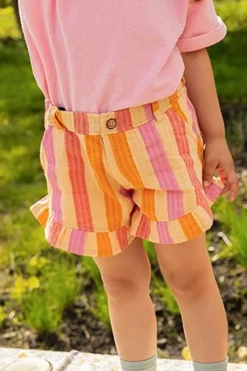 Best Ruffle short stripes | Nectarine | Sproet & Sprout Shorts