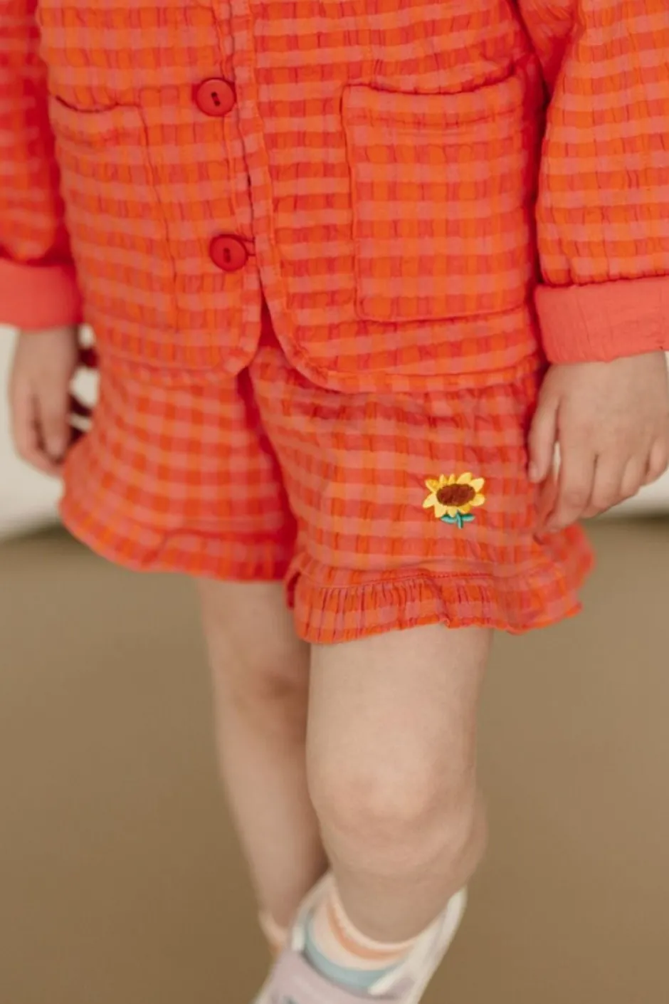 Discount Ruffle woven shorts Vichy | DAMES Co-ords|Co-ords