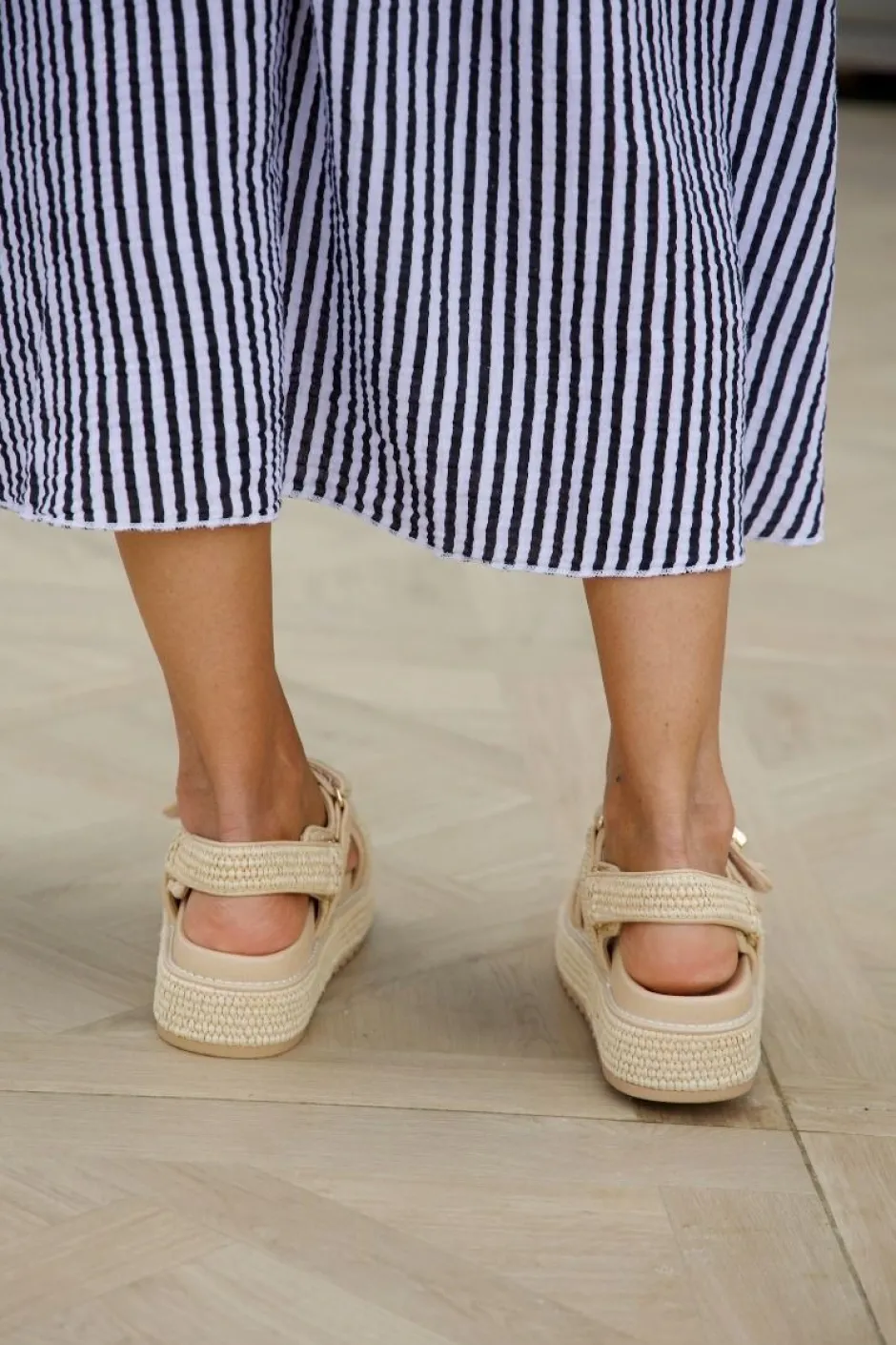 Hot Sandaal Bigmona | Nat Raffia | DAMES Sandalen & Slippers