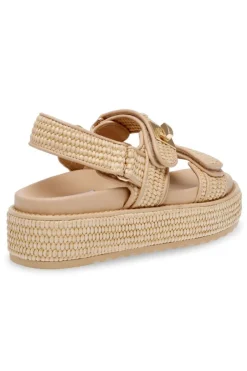 Hot Sandaal Bigmona | Nat Raffia | DAMES Sandalen & Slippers