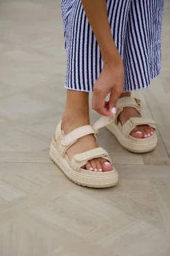 Hot Sandaal Bigmona | Nat Raffia | DAMES Sandalen & Slippers