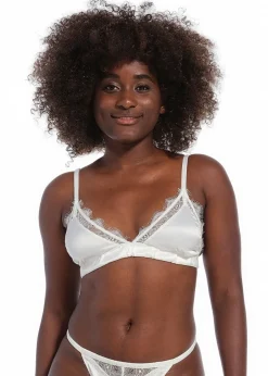Sale Satin lace bralette | Ivory | DAMES Lingerie