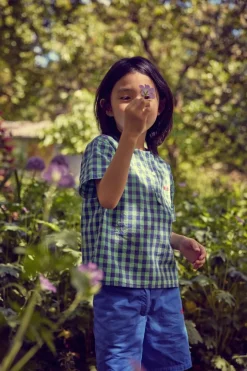 Clearance Shirt Henley | Sky check | Wander & Wonder Shirts