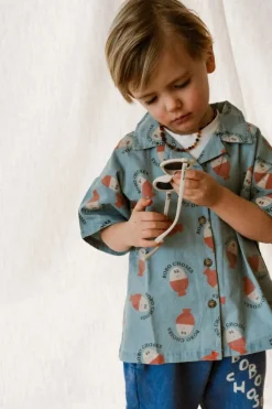 Outlet Shirt Morning egg all over | Light denim | DAMES Co-ords|Co-ords