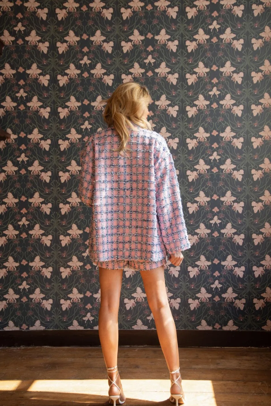 Online Short Legally Blonde | Pink sparkling check | DAMES Co-ords|Shorts