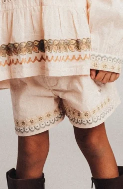 Clearance Short Ovaia embroidery | Rose salmon | DAMES Co-ords|Co-ords