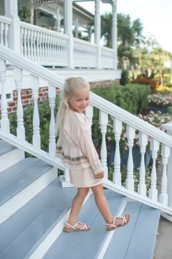 Clearance Short Ovaia embroidery | Rose salmon | DAMES Co-ords|Co-ords