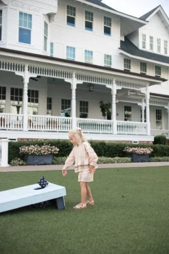 Clearance Short Ovaia embroidery | Rose salmon | DAMES Co-ords|Co-ords