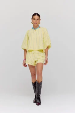 New Short Yessie | Yellow stripe | Harper & Yve DAMES Co-ords|Shorts