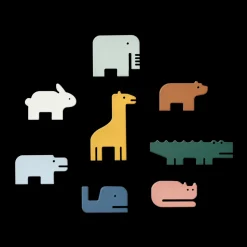 Stackable animals Thorkild | Blue multi mix | Educatief Speelgoed|Open Ended Speelgoed