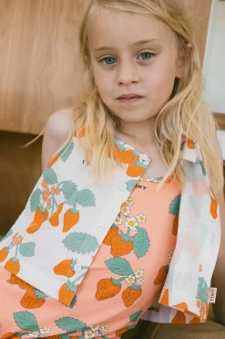 Discount Strawberries woven crop top | Pastel pink | DAMES Co-ords|Co-ords