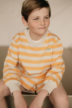 Stripes sweatshirt | Orange/dark vanilla | DAMES Co-ords|Co-ords