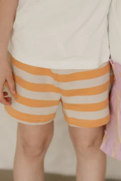 Best Stripes tiny short | Orange/dark vanilla | DAMES Co-ords|Co-ords
