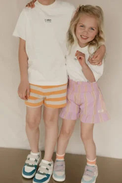 Best Stripes tiny short | Orange/dark vanilla | DAMES Co-ords|Co-ords