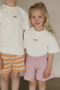 Best Stripes tiny short | Orange/dark vanilla | DAMES Co-ords|Co-ords