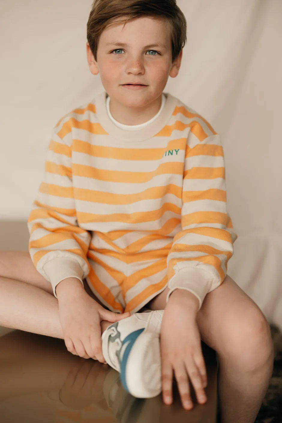 Best Stripes tiny short | Orange/dark vanilla | DAMES Co-ords|Co-ords