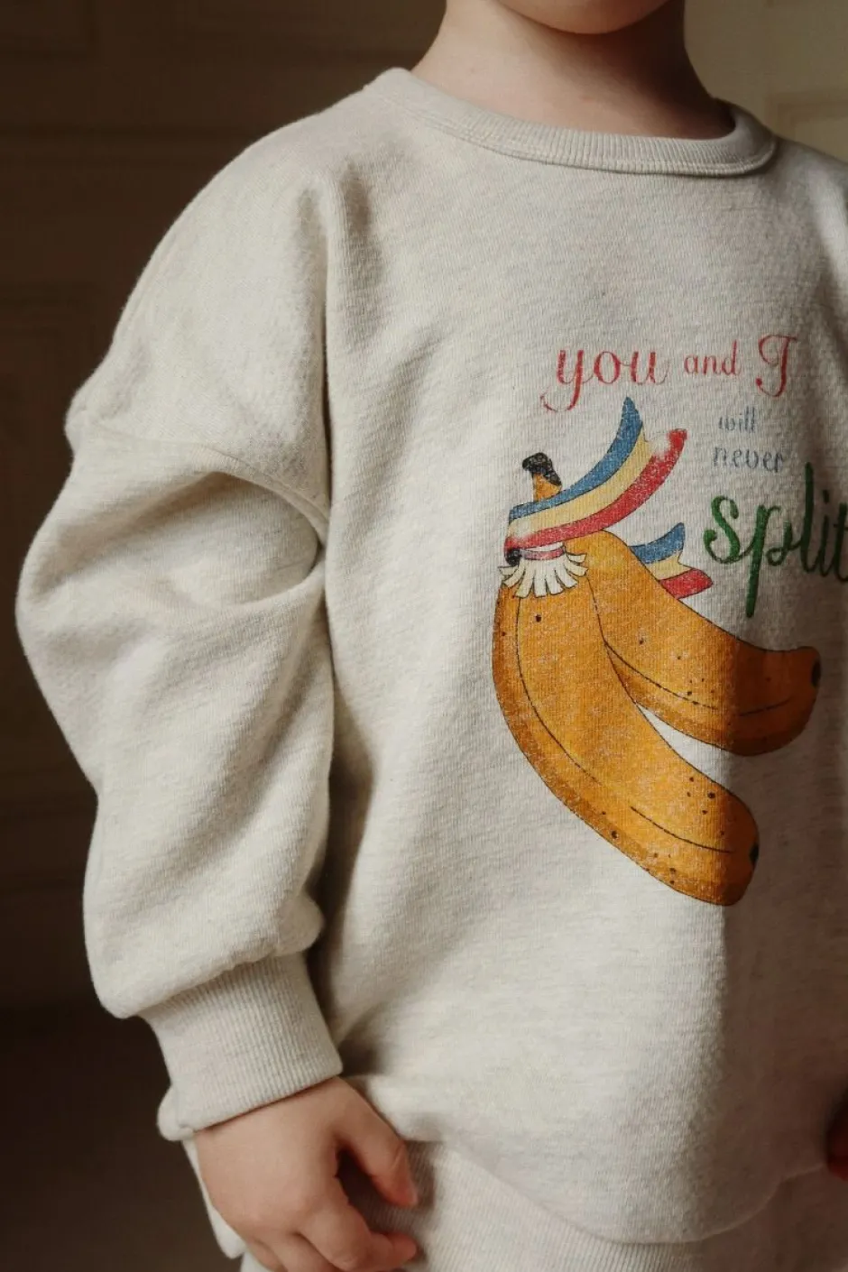 Clearance Sweat shirt Loupy Lou gots | Off white melange | Truien & Vesten