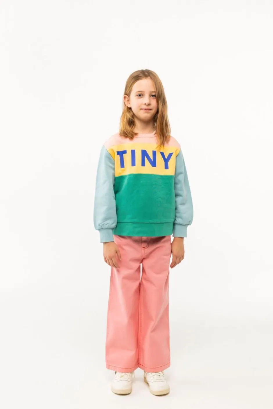 New Sweatshirt colourblock | Wild rose/emerald | Truien & Vesten