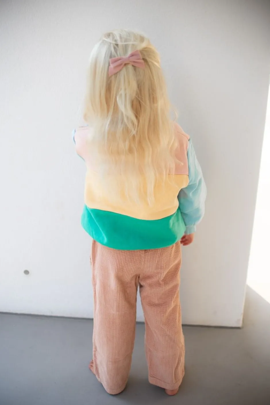 New Sweatshirt colourblock | Wild rose/emerald | Truien & Vesten