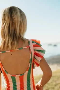 Clearance Swimsuit ruffle stripe print | Blossom | Sproet & Sprout Zwemkleding|Zwemkleding