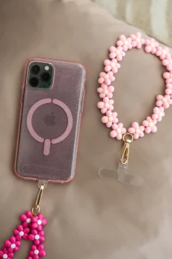 Discount Telefoonkoord Flowers | Soft pink | DAMES Telefoonkoorden|Snøpskes