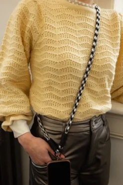 Hot Telefoonkoord Meis | Lang | Zwart/wit DAMES Telefoonkoorden